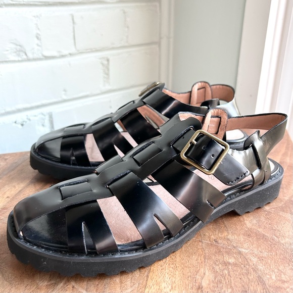 Madewell The Cari Fisherman Sandal True Black 7 - Picture 4 of 11